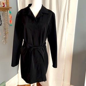 London Fog belted black jacket! Size M